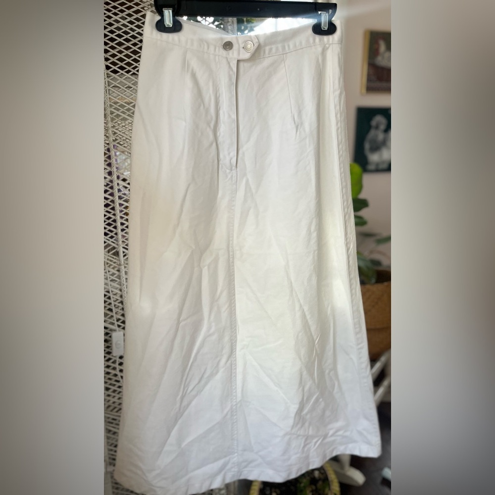 Vintage Newport News 90s White Cotton High Waisted Skirt Clean Girl Whimsical